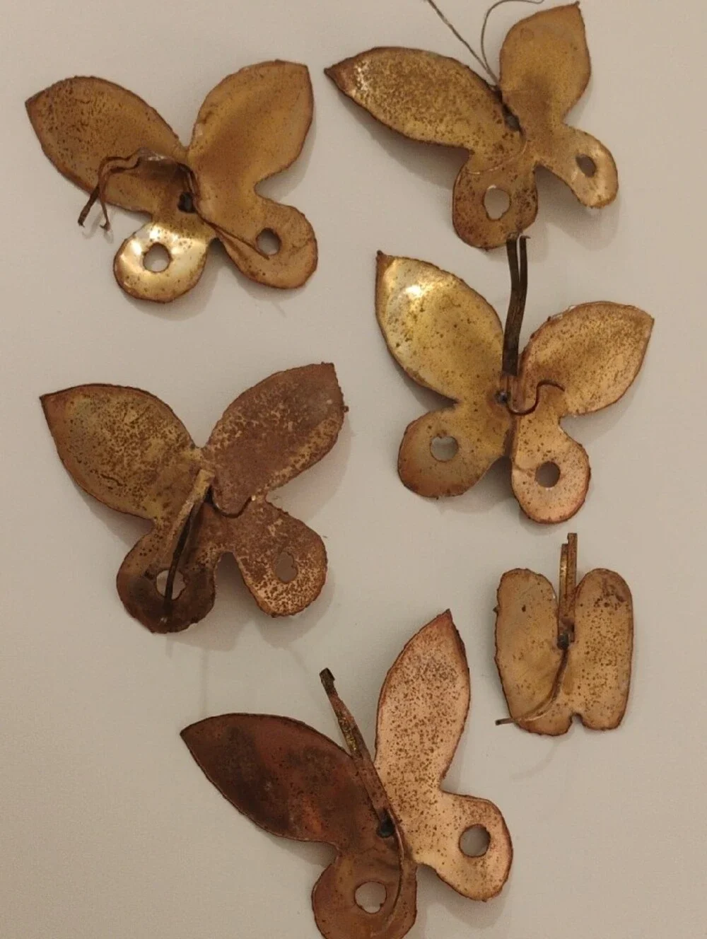 Gold Butterfly Metal Decor Cottagecore Mid Century